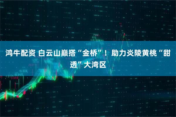 鸿牛配资 白云山巅搭“金桥”！助力炎陵黄桃“甜透”大湾区