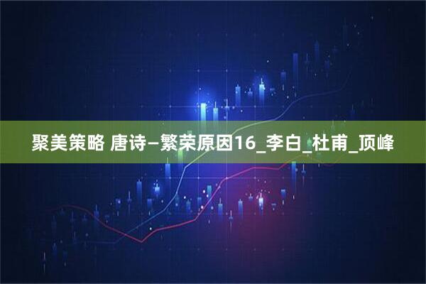 聚美策略 唐诗—繁荣原因16_李白_杜甫_顶峰