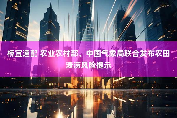桥宜速配 农业农村部、中国气象局联合发布农田渍涝风险提示