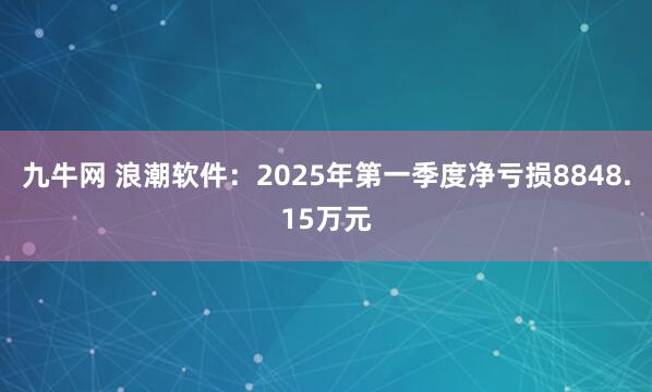 九牛网 浪潮软件：2025年第一季度净亏损8848.15万元