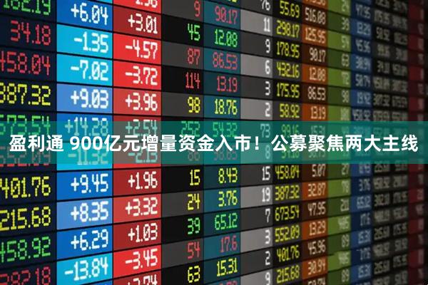 盈利通 900亿元增量资金入市！公募聚焦两大主线